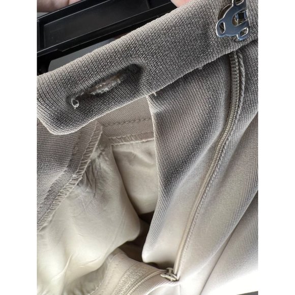 Jones New York dress pants size 10 beige fully lined wide leg zipper USA FLAW - Picture 11 of 16